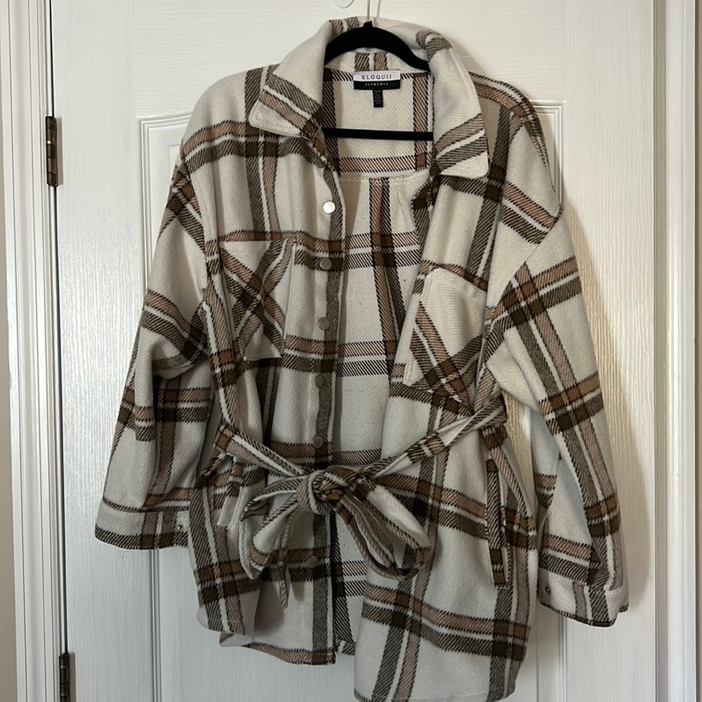 Brown and cream shacket